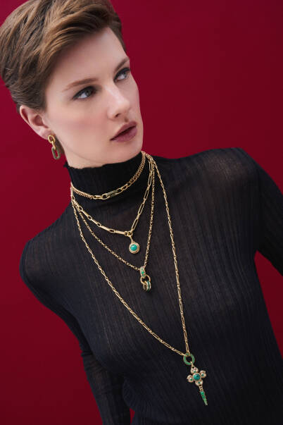 Linked Gold Plated Chain Necklace - 4