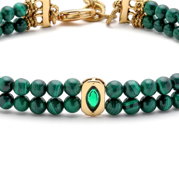 Loam Göz Charm Malahit Doğaltaş Choker Kolye - 4