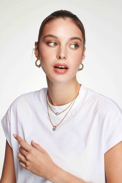 Lol Evil Eye Hoop Earrings - 2