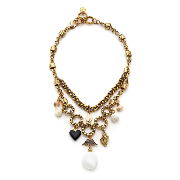 Love And The Sea Shell Charm Gold Plated Chain Necklace - 1