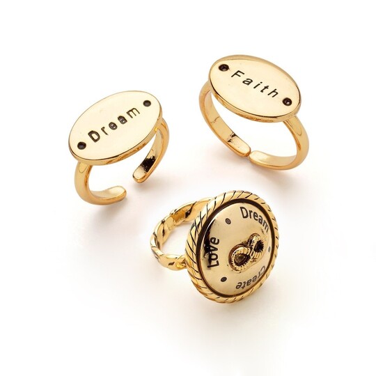LOVE FAITH DREAM RING SET
