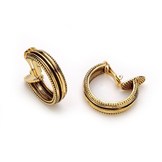 Love Gold Plated Hoop Clip-On Earrings 