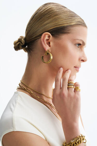 Love Gold Plated Hoop Clip-On Earrings - 4