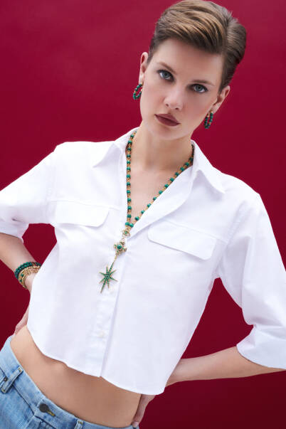 Love Root Malachite Natural Stone Gold Plated Chain Bracelet - 4