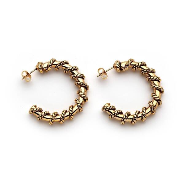 Love Yo Self Gold Plated Hoop Pinned Earrings - 1