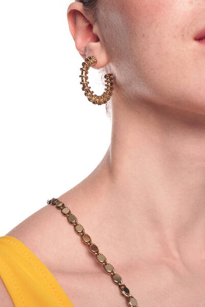 Love Yo Self Gold Plated Hoop Pinned Earrings - 3
