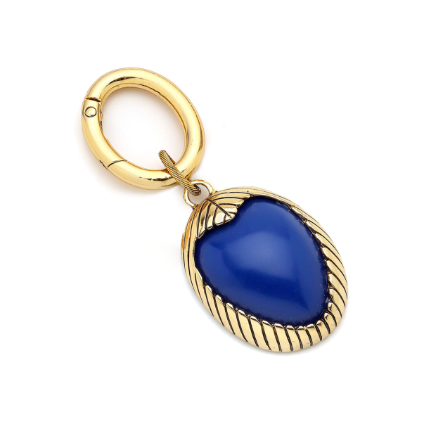 Lovely Gold Pleated Heart Bag Charm - 1