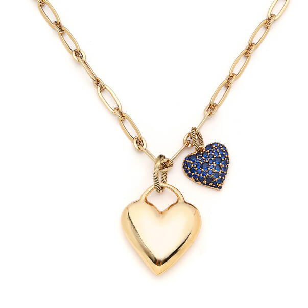 Loving Eye Heart Charm Chain Necklace - 6