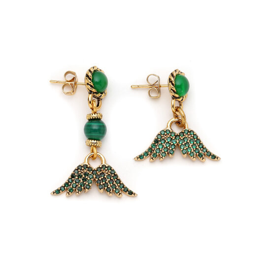 Lucent Wings Charm Pinned Earrings 