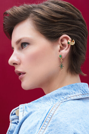 Lucent Wings Charm Pinned Earrings - (1)