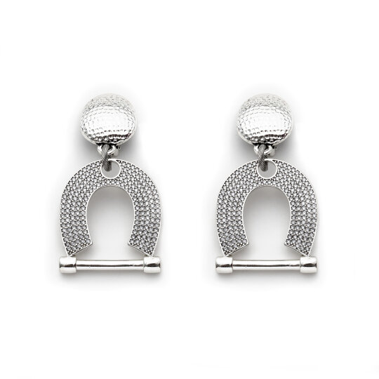 Luck Charm Silver Plated Clip Earrings - 