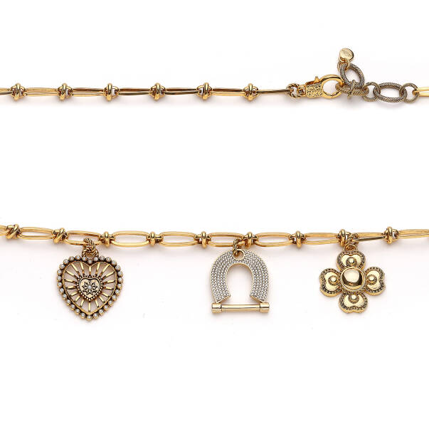 Lucky Lady Yonca & Kalp Charm Altın Kaplama Zincir Kemer - 2