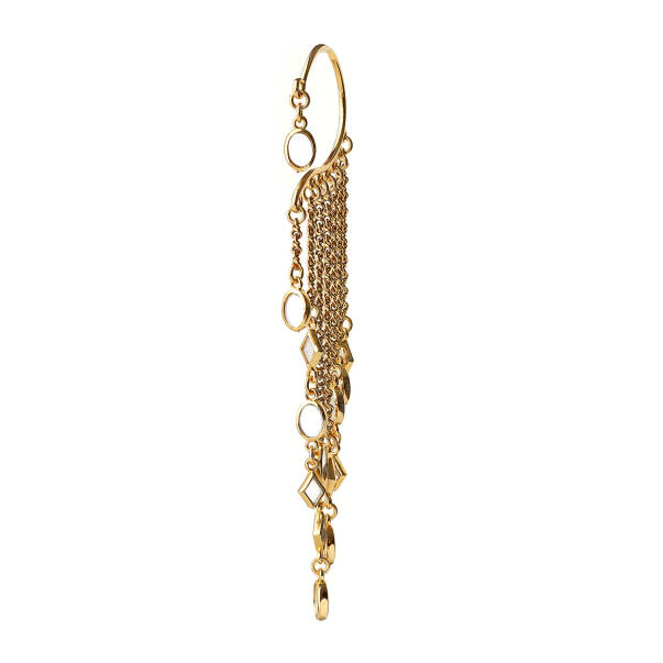 Lueur Gold Plated Chain Tassel Earrings - 2