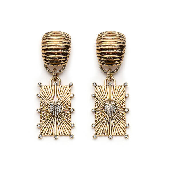 Luminious Heart Clip On Earrings - 2