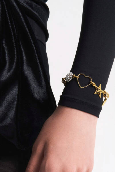 Lunair Gold Plated Clover, Heart,Star Charm Chain Bracelet - 2