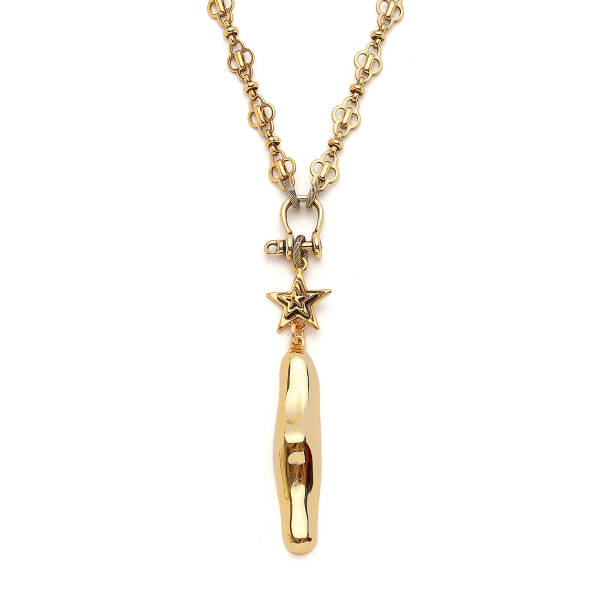 Lunar Glow Star Charm Gold Plated Chain Necklace - 1
