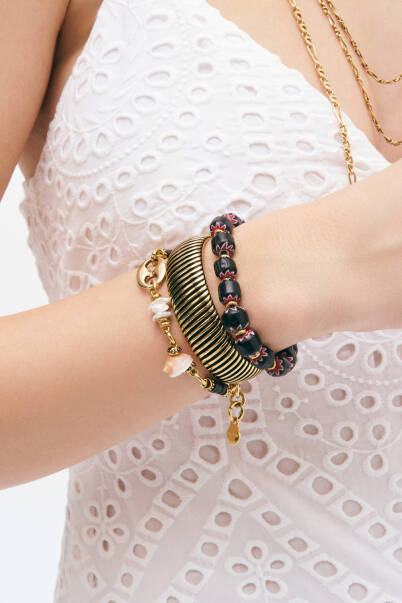 Lunar Loop Gold Plated Cuff Bracelet - 6