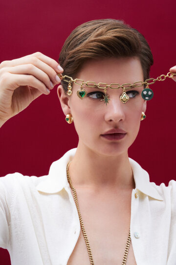 Lush Soul Star, Heart Charm Chain Necklace - 