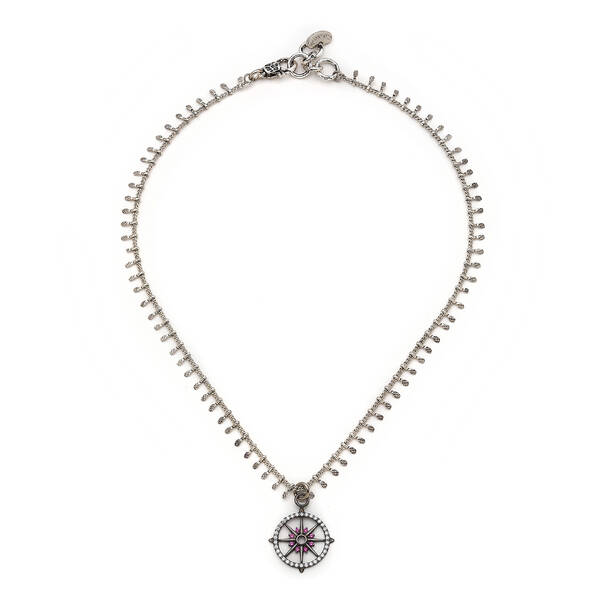Lust Zirkon Gümüş Kaplama Charm Zincir Kolye - 1