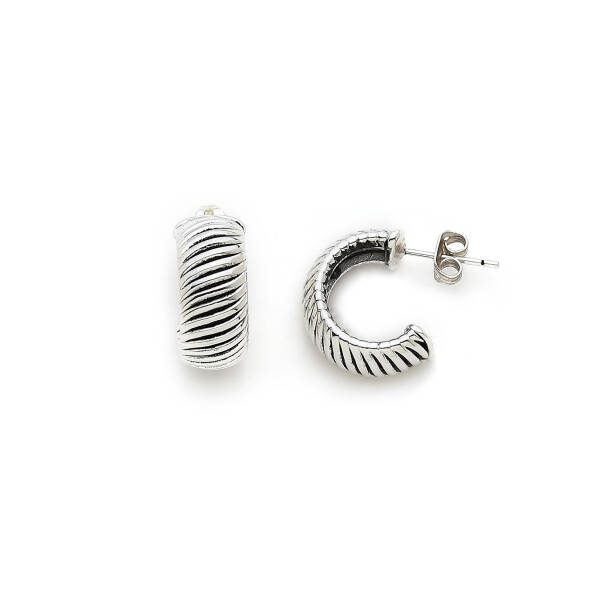 Magnetic Glow Silver Plated Hoop Pinned Earrings - 1