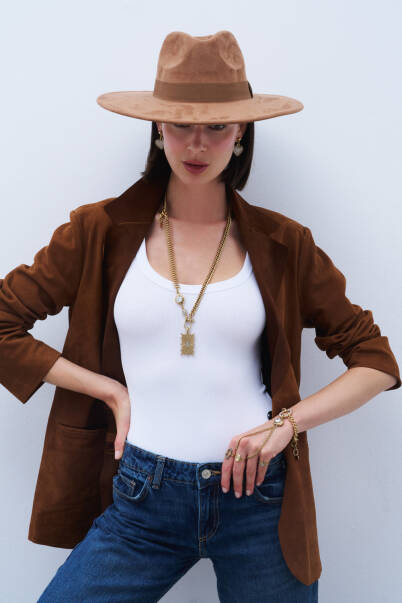 Margot Gold Plated Heart Zircon Charm Pinned Earrings - 11