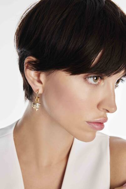 Marine Zircon Eye Earring - 2