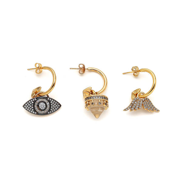 Marine Zircon Eye Earring - 1