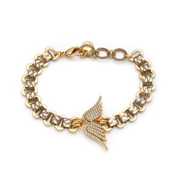 Marisol Wing Charm Gold Plated Chain Anklet - 1