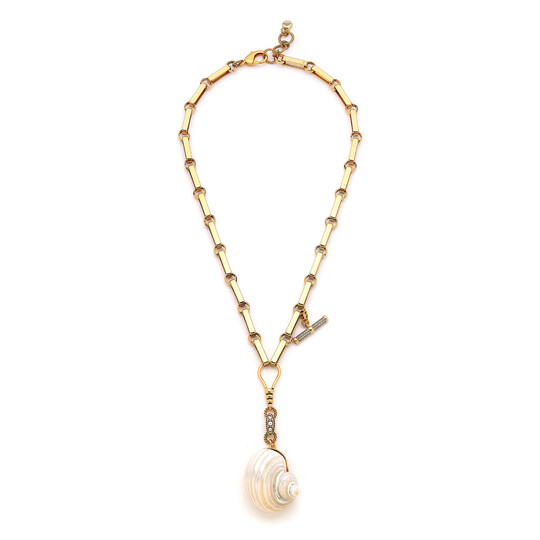 Maryam Gold Plated Seashell Charm Chain Necklace 