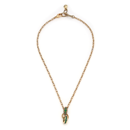 Mashed Zircon Charm Gold Plated Chain Necklace 