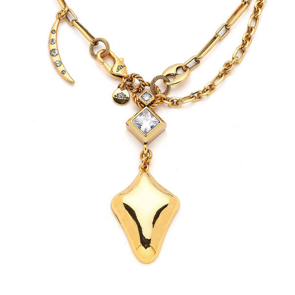 May Gold Plated Multi Charm Chain Necklace - 3