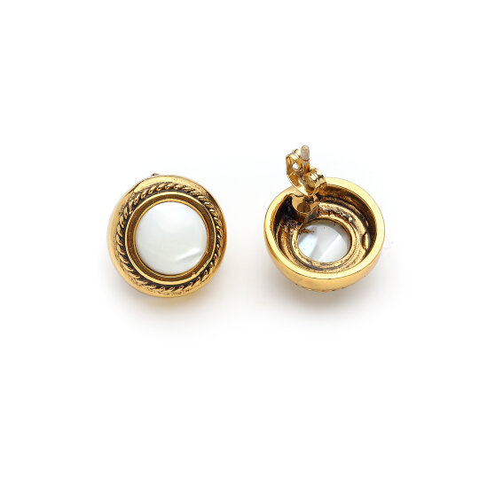 May Gold Plated Pinned Earrings - (1)