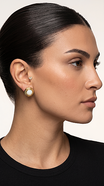 May Gold Plated Pinned Earrings - 2