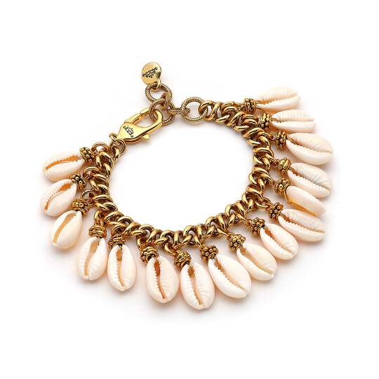 Maylee White Gold Plated Seashell Chain Bracelet 