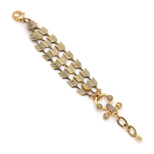 Meggie Gold Plated Multi Chain Bracelet 