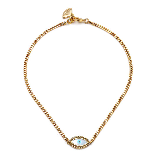 Mei Gold Plated Eye Chain Necklace - (1)