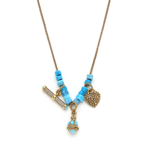 Melia Heart Charm Gold Plated Chain Necklace - 2