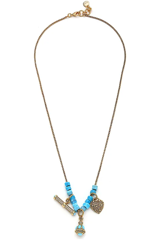 Melia Heart Charm Gold Plated Chain Necklace - (1)