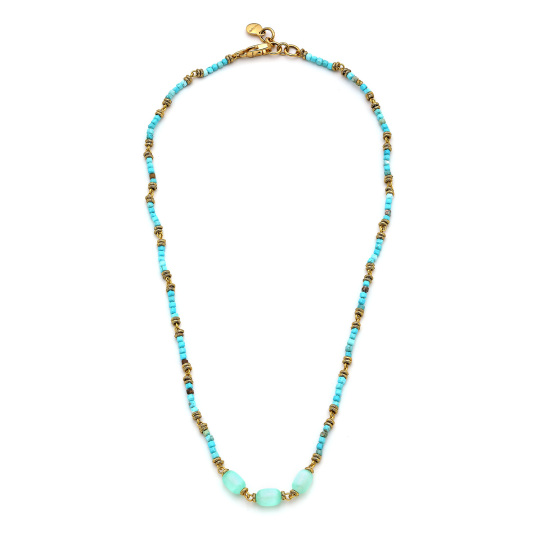 Melo Selenite, Turquoise Natural Stone Necklace 