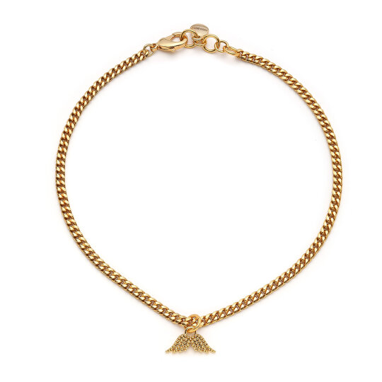 Mikael Wing Charm Gold Plated Chain Necklace - 