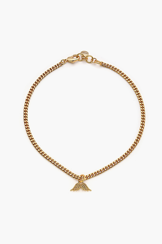 Mikael Wing Charm Gold Plated Chain Necklace - 
