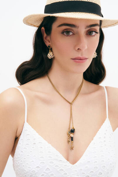 Mira Star Sea Shell Charm Gold Plated Chain Necklace - 3