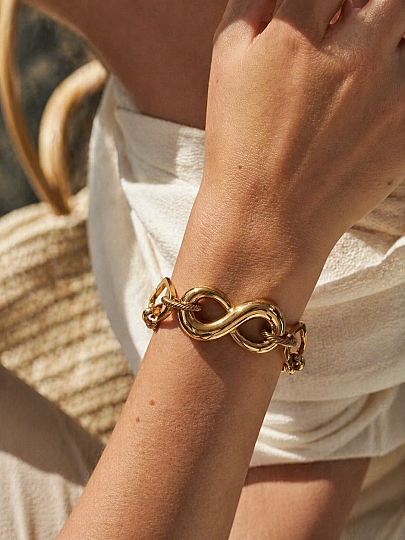 Mireva Infinity Charm Gold Plated Chain Bracelet - 