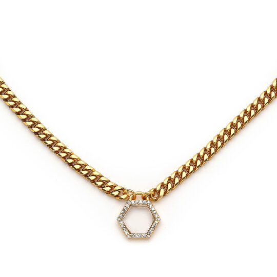 Mist Gold Plated Chain Necklace - (1)