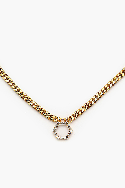 Mist Gold Plated Chain Necklace - (1)
