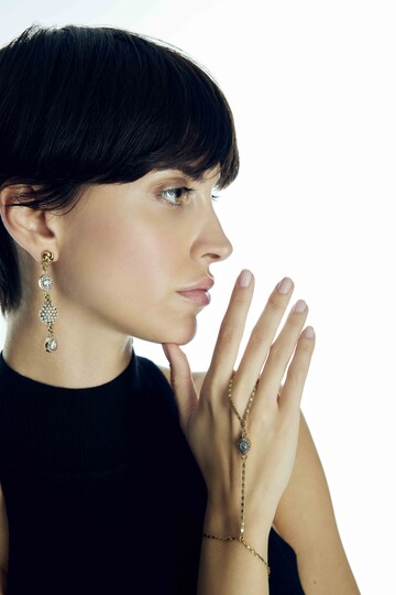 Mixed Zircon Gold Plated Chain Ram - (1)