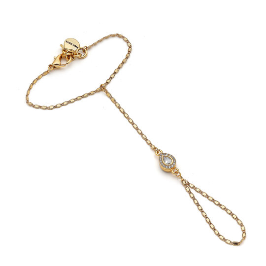 Mixed Zircon Gold Plated Chain Ram - 