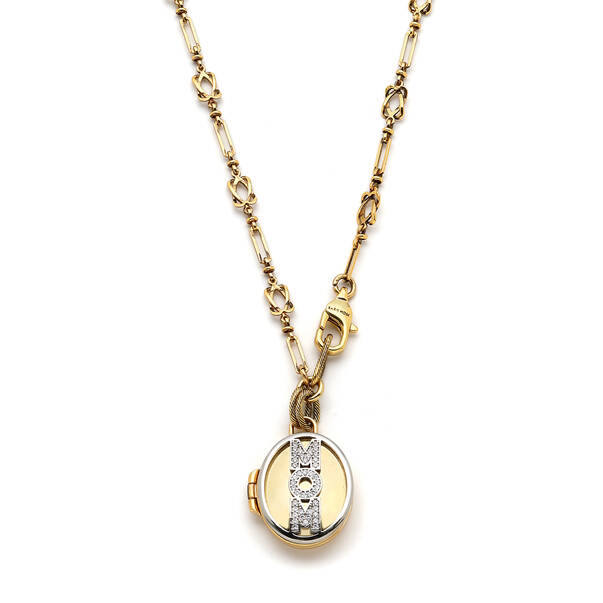 Mom Written Charm Shackle Necklace - 4