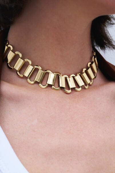 Monaco Altın Kaplama Kalın Zincir Kolye - 1