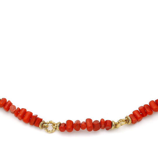 Monaco Mercan Doğaltaş Kolye - (1)